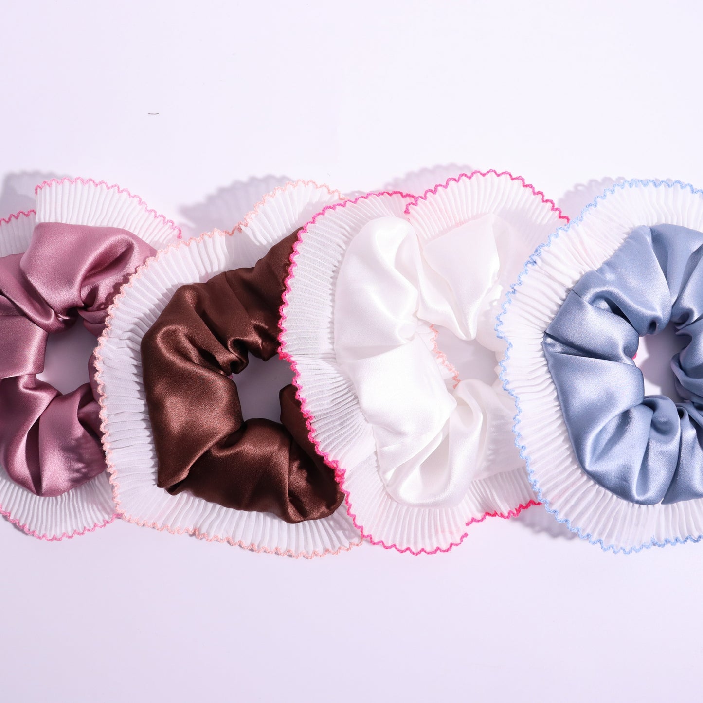 The Ruffle Silk Scrunchies