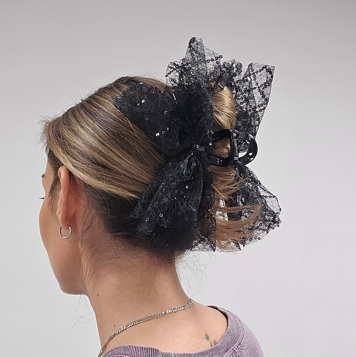 Sequin Bow Claw Clip | Statement Party Hair Accessory