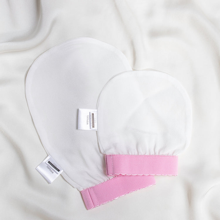 Gentle silk exfoliating glove for smooth glowing skin
