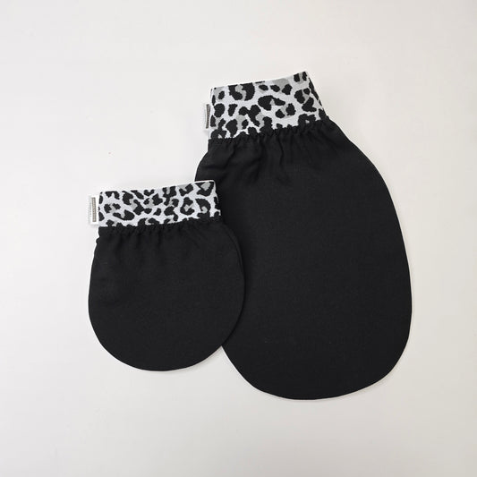 Limited edition silk exfoliating mitts