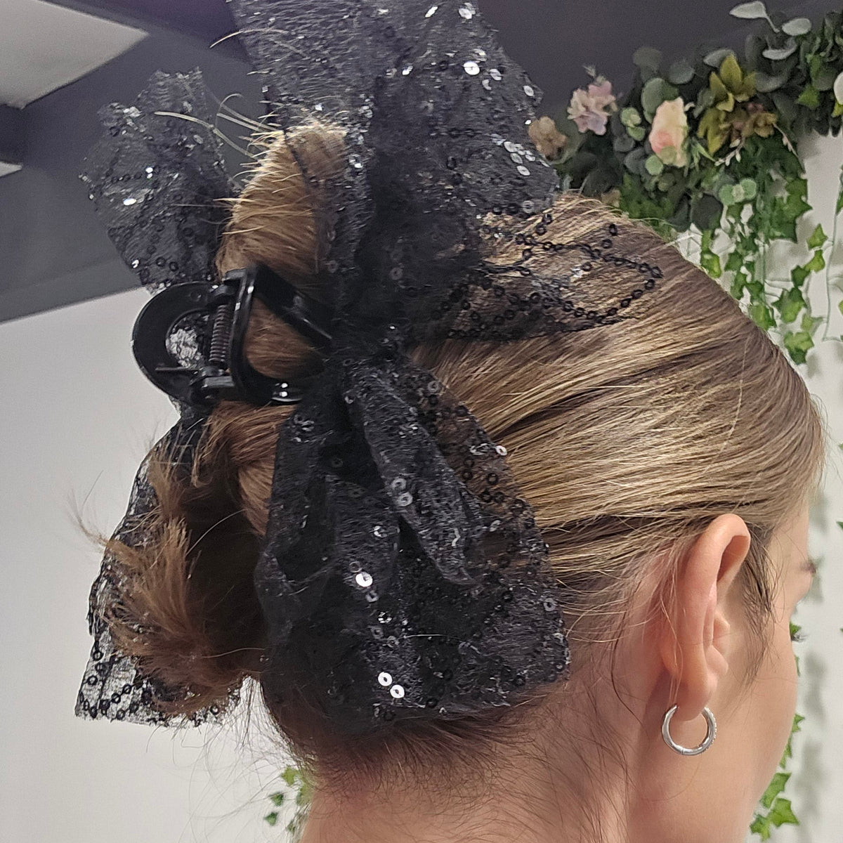 Sequin Bow Claw Clip | Statement Party Hair Accessory