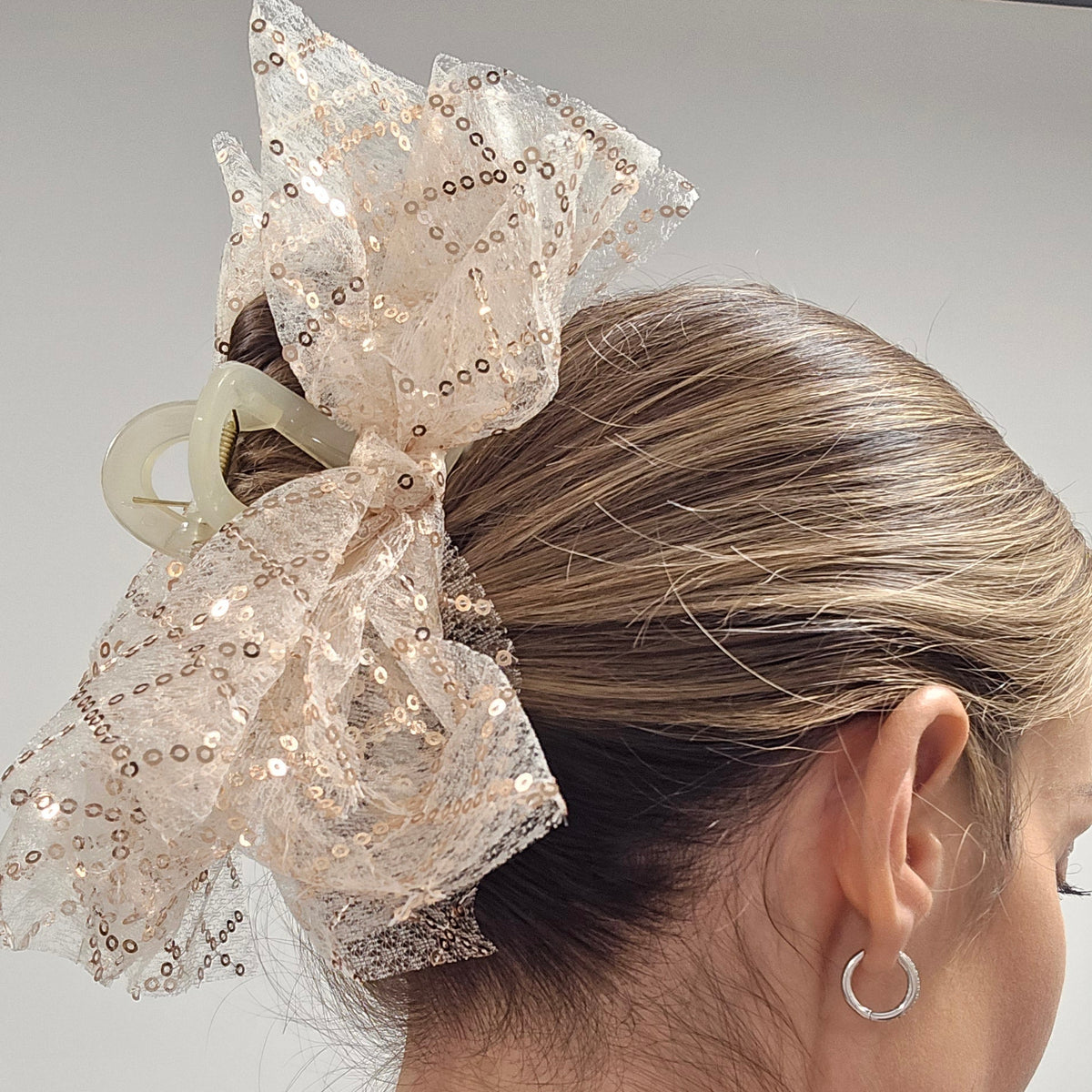 Sequin Bow Claw Clip | Statement Party Hair Accessory